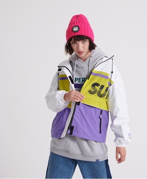 Superdry Colour Block Track Női Kabát Fehér | DXQHL6024